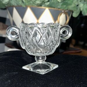 Indiana Glass Crystal Patterned Sugar Bowl